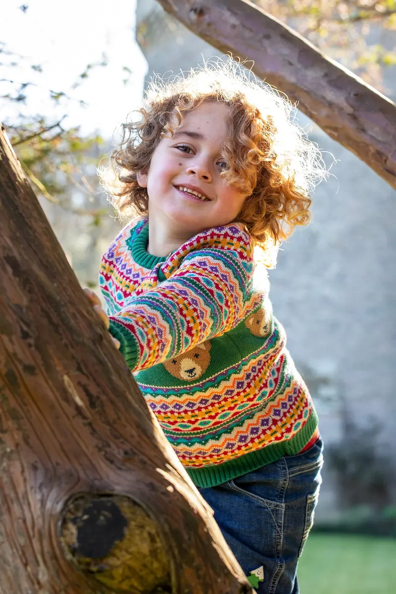 Frugi Fowey Fair Isle Knitted Jumper - Bear 7