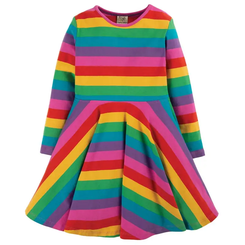 Frugi Foxglove Rainbow Sofia Skater Dress 1
