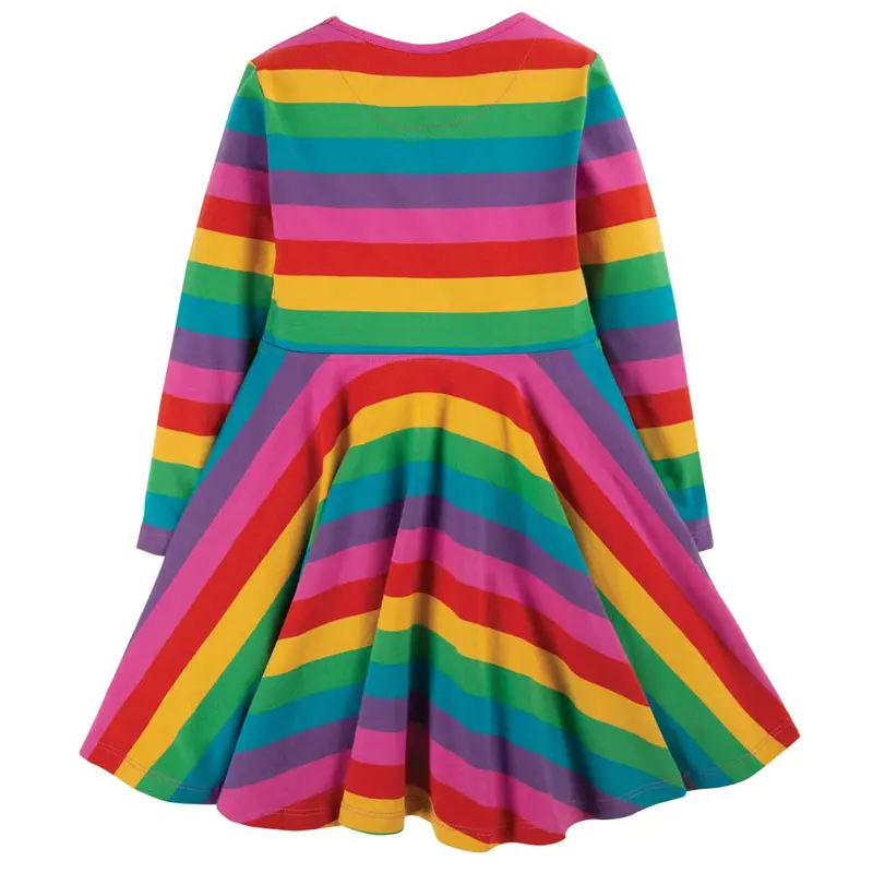 Frugi Foxglove Rainbow Sofia Skater Dress 2