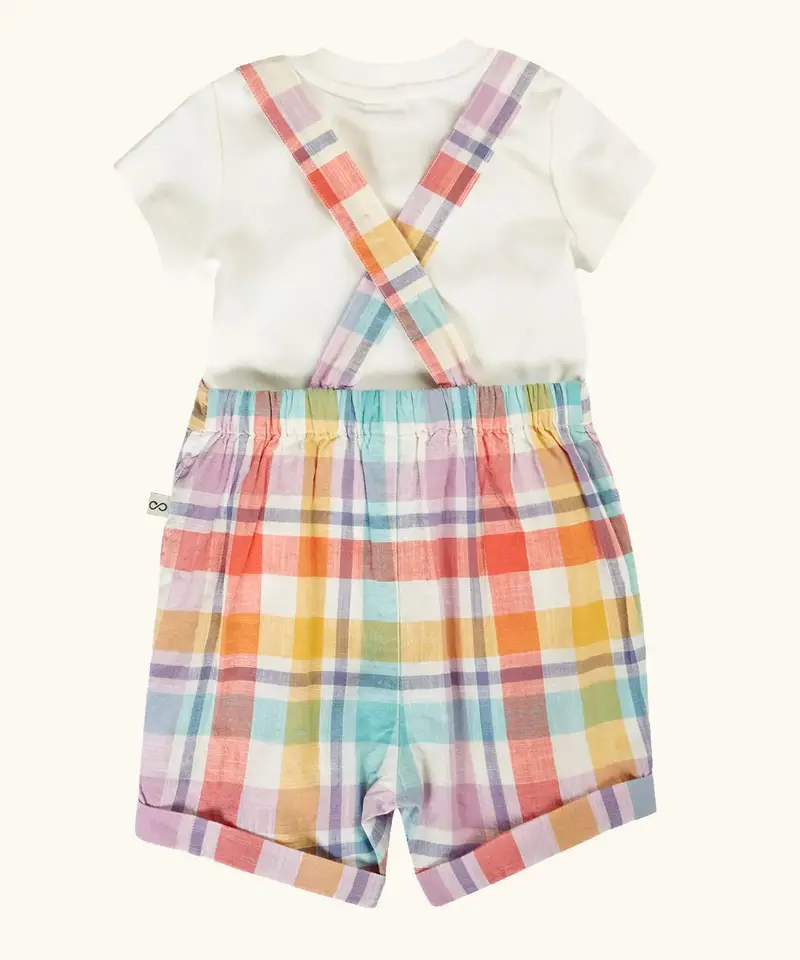 Frugi Freddie Dungaree Outfit - Springtime Check 2