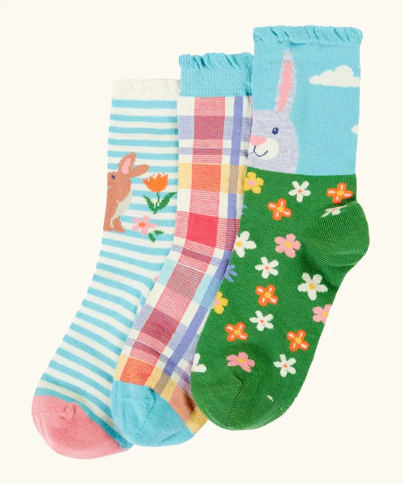 Frugi Freya Frilled Socks 3 Pack - Easter 1