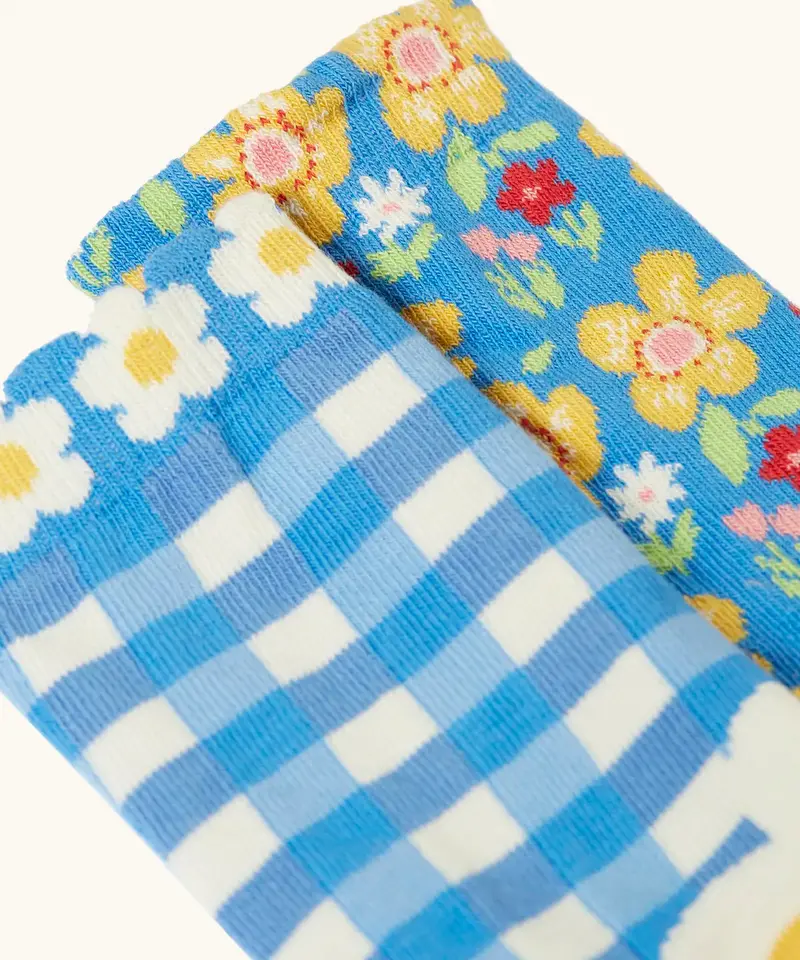 Frugi Frill Socks 2 Pack - Picnic 3