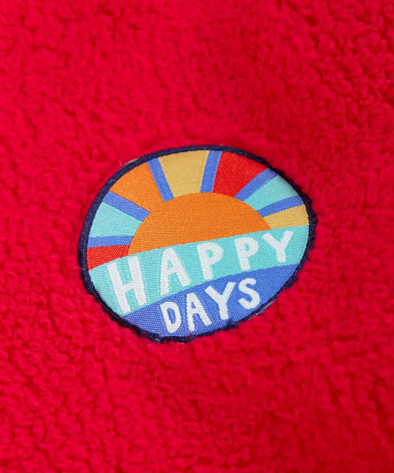 Frugi Glen Ted Fleece Jacket - Red / Happy 4