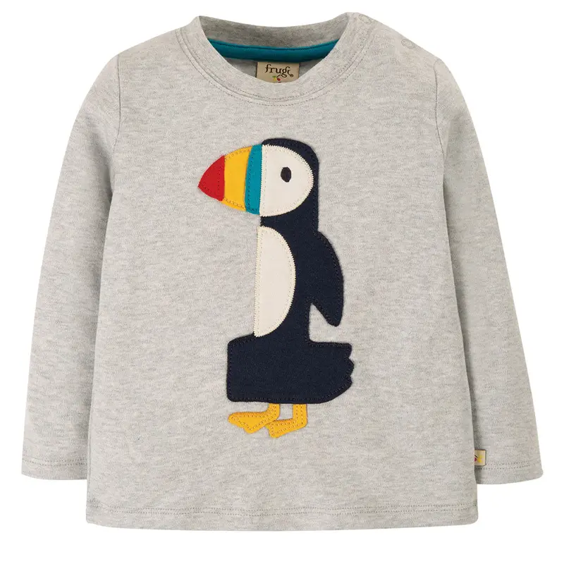 Frugi Grey Marl Puffin Magic Number Top 12-18 Months 1