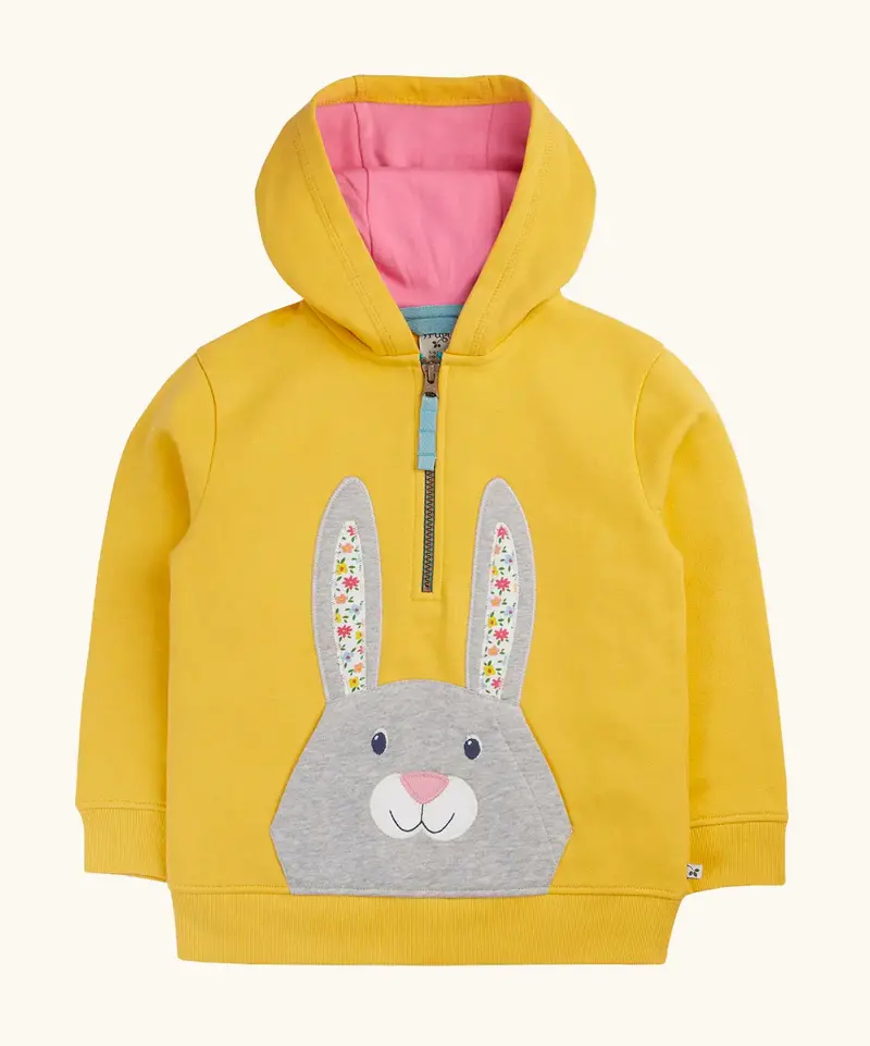 Frugi Hadley Half Zip Hoodie - Bumblebee / Rabbit 1