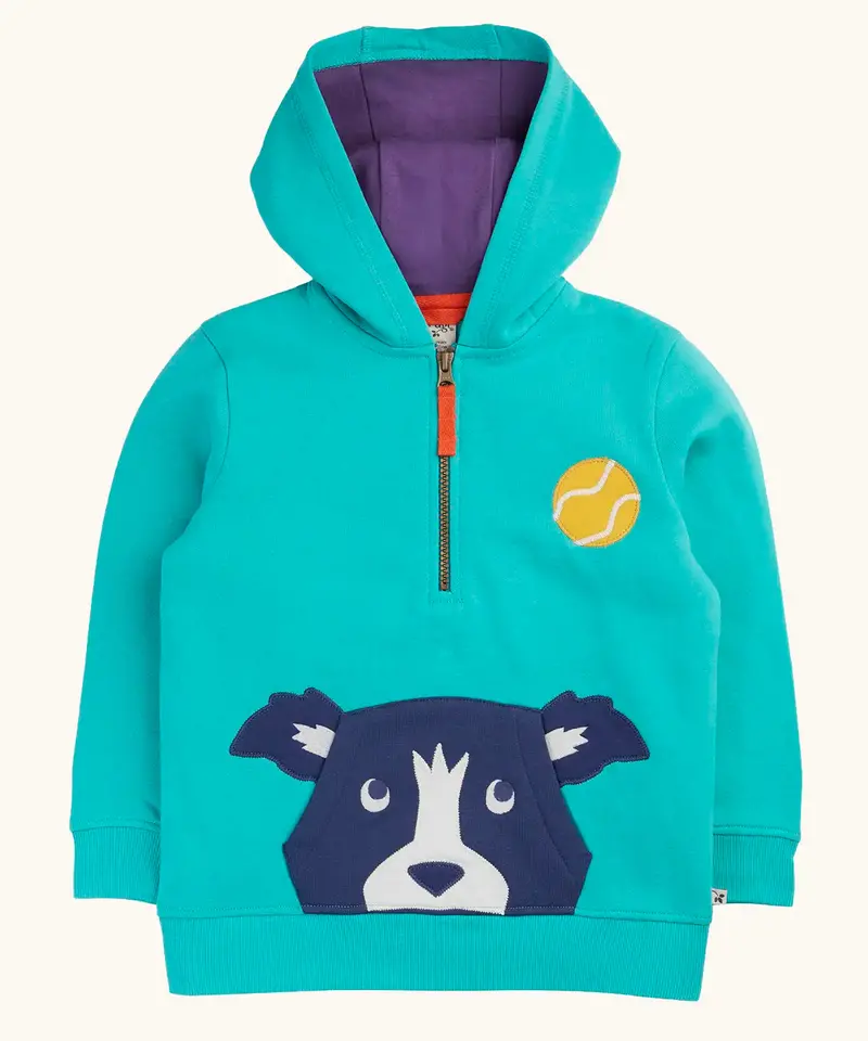 Frugi Hadley Half Zip Hoodie - Dog 1