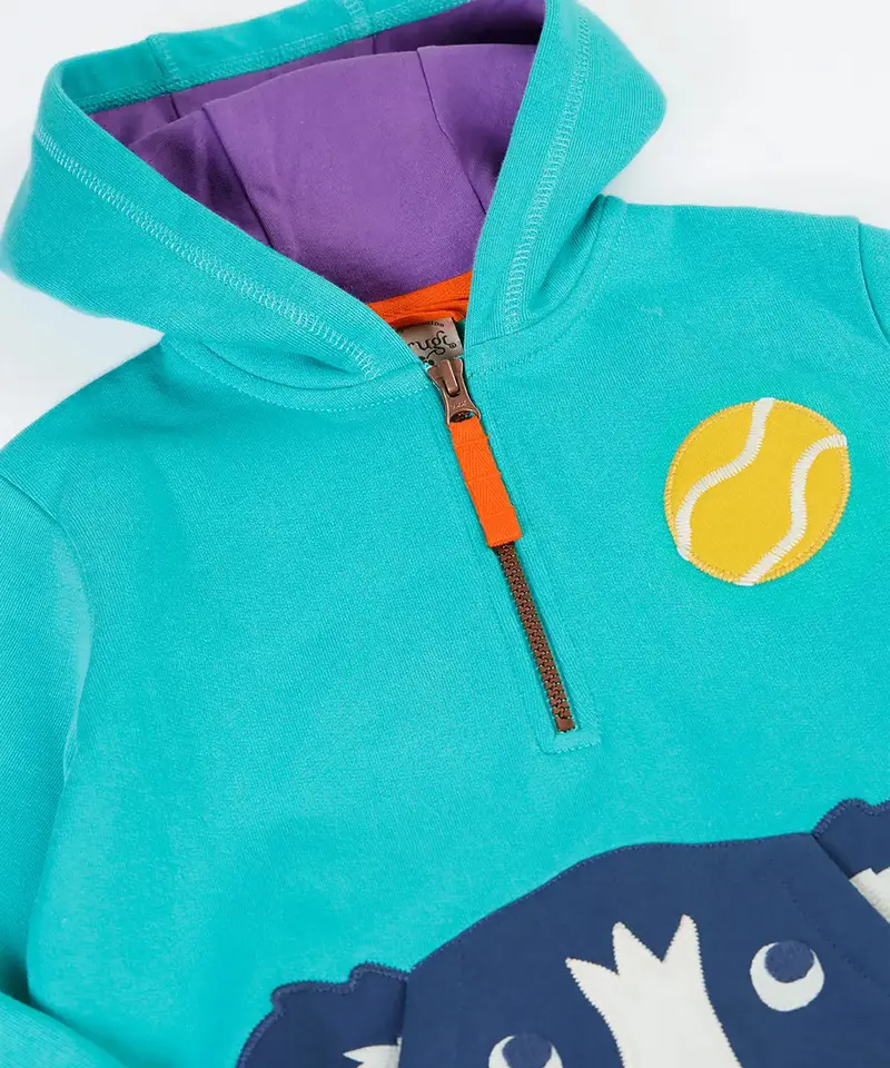 Frugi Hadley Half Zip Hoodie - Dog 3