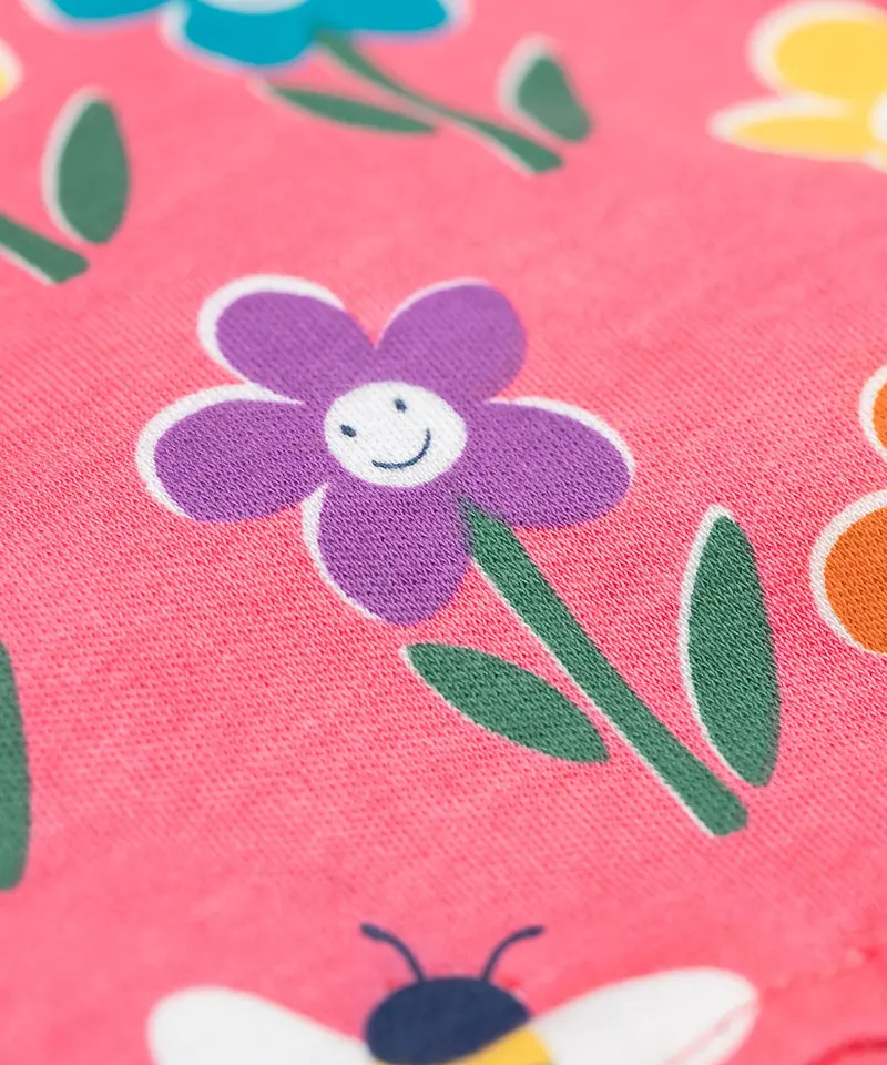 Frugi Helen Reversible Dungarees - Blue / Fun Flowers 6
