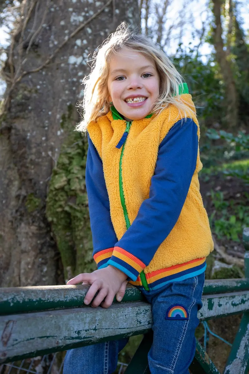Frugi Helston Reversible Hoodie - Palm / Gold 6