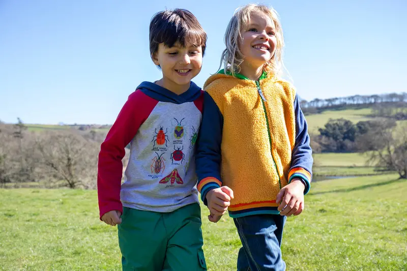 Frugi Helston Reversible Hoodie - Palm / Gold 8