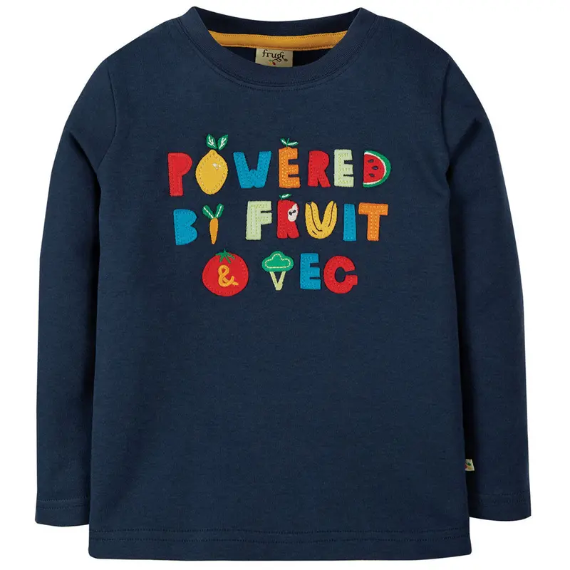 Frugi Indigo Fruit Chatter Applique Top 1