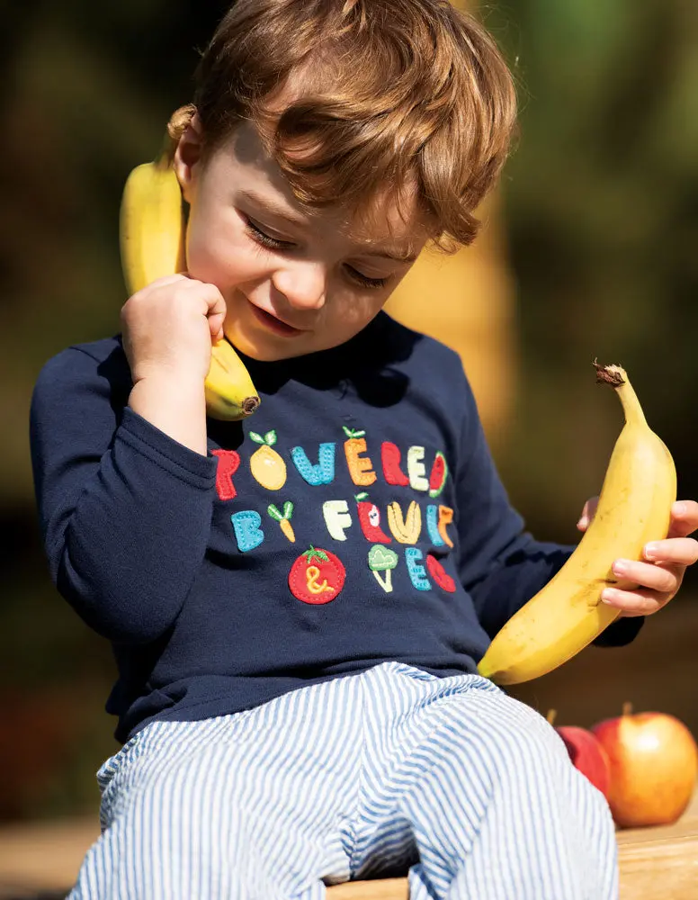 Frugi Indigo Fruit Chatter Applique Top 3