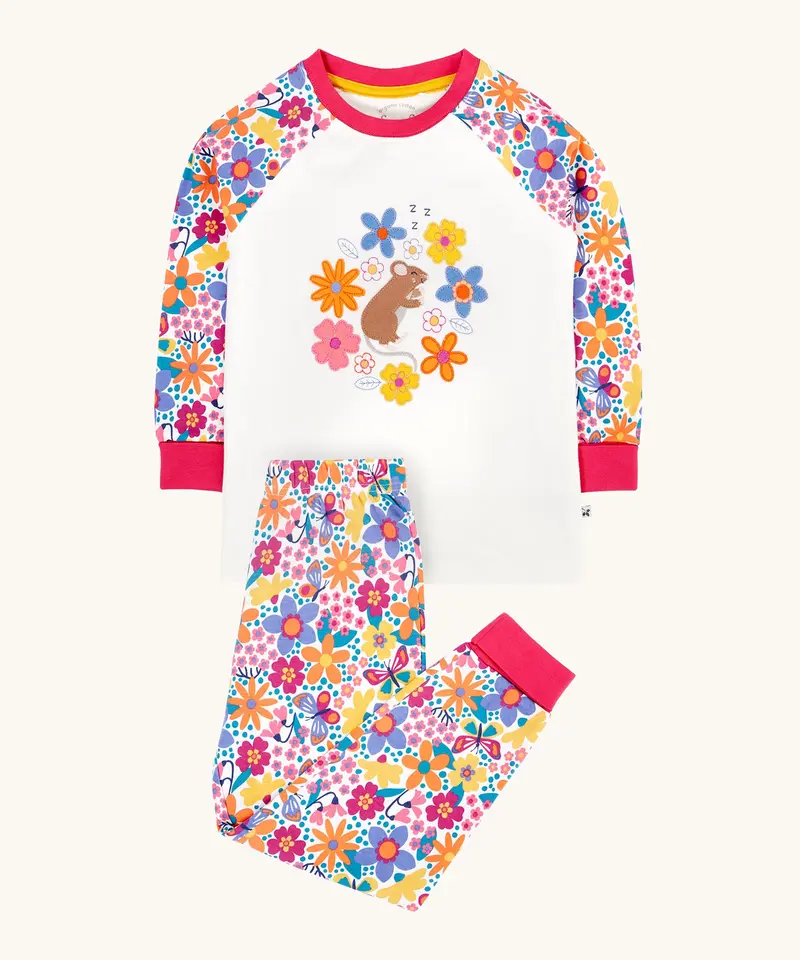 Frugi Jamie Jim Jams - Retro Floral / Mouse 1