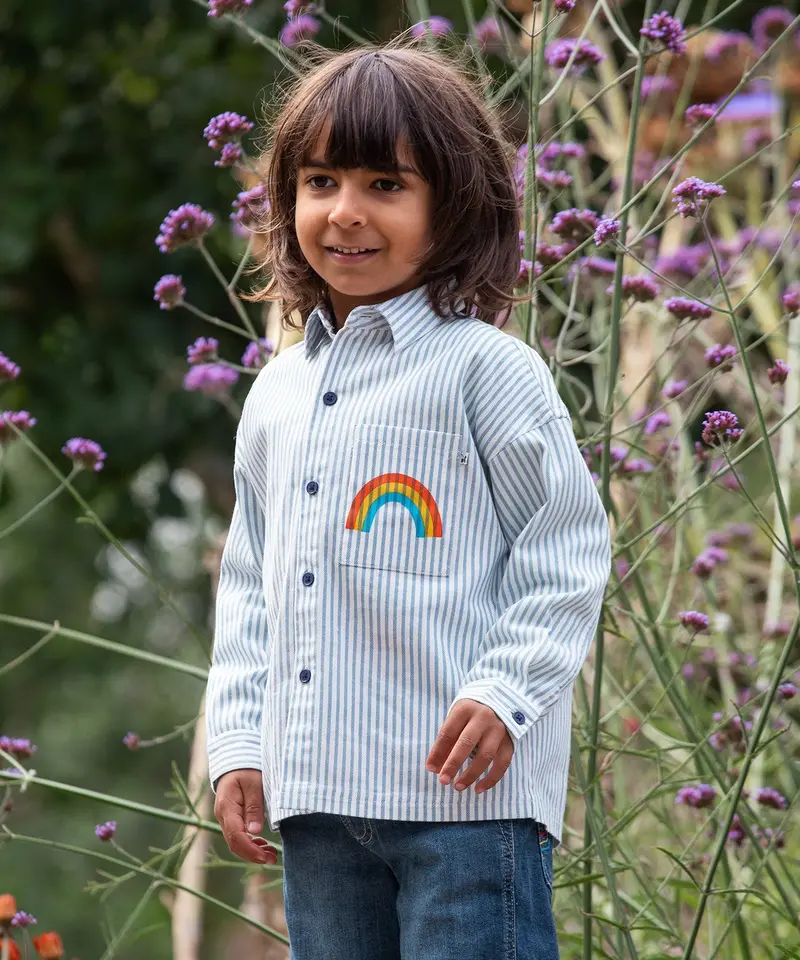 Frugi Lerryn Shacket - Ticking Stripe 2
