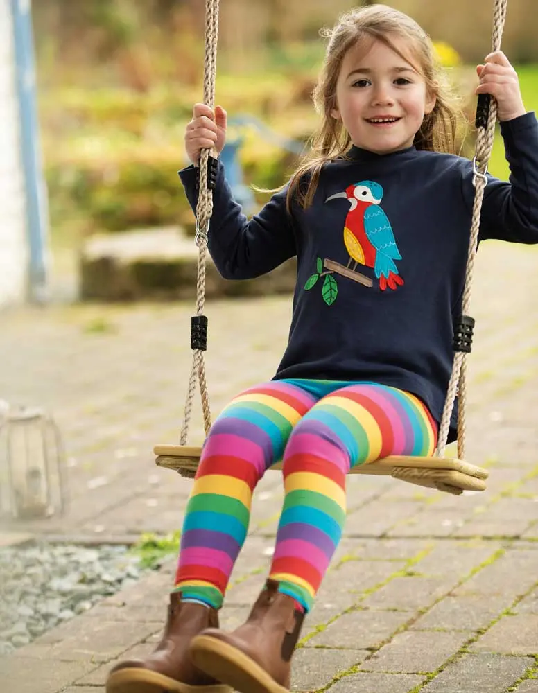 Frugi Libby Leggings - Foxglove Rainbow 3