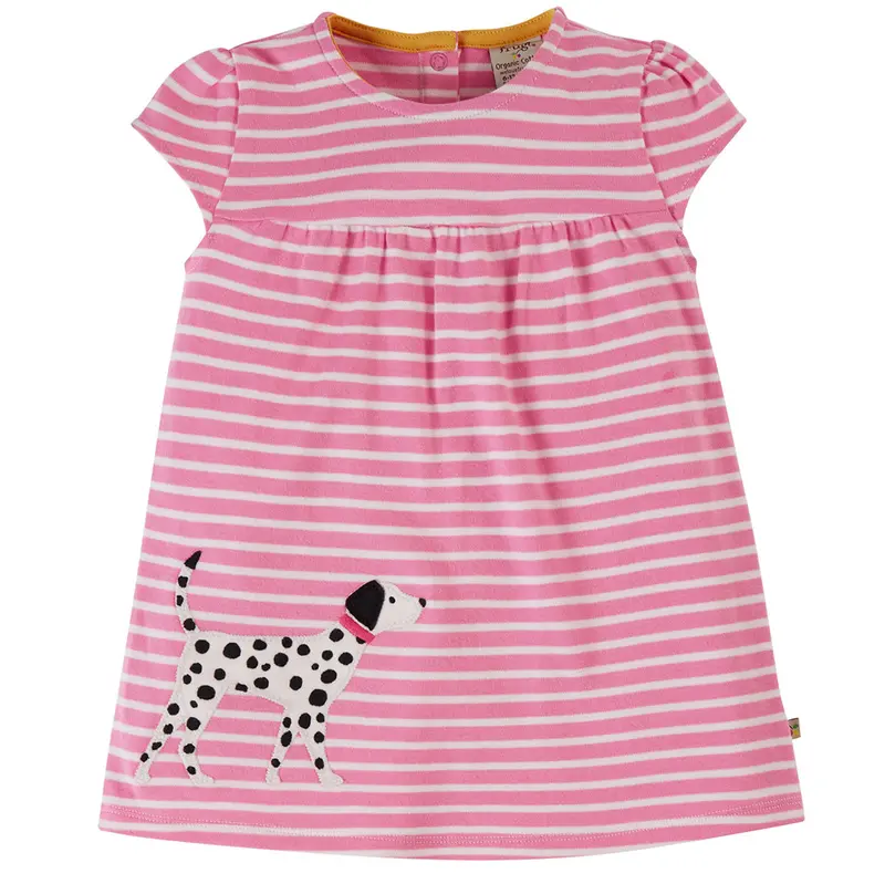 Frugi Little Layla Dress Breton Dog 1