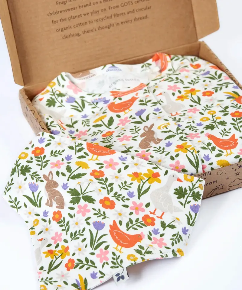 Frugi Lovely Babygrow Gift Set - Meadow Play 2