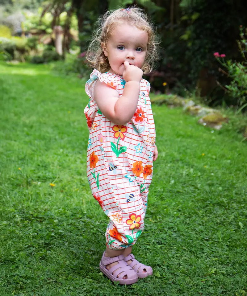 Frugi Lula Playsuit - Paint A Floral 2