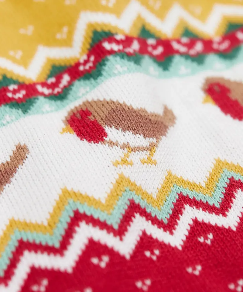 Frugi Lumi Knitted Romper - Festive Fair Isle 4