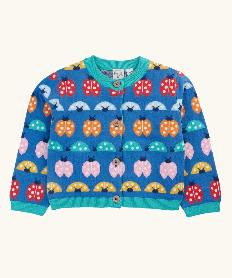 Frugi Mellion Cardigan - Ladybird Fair Isle 1