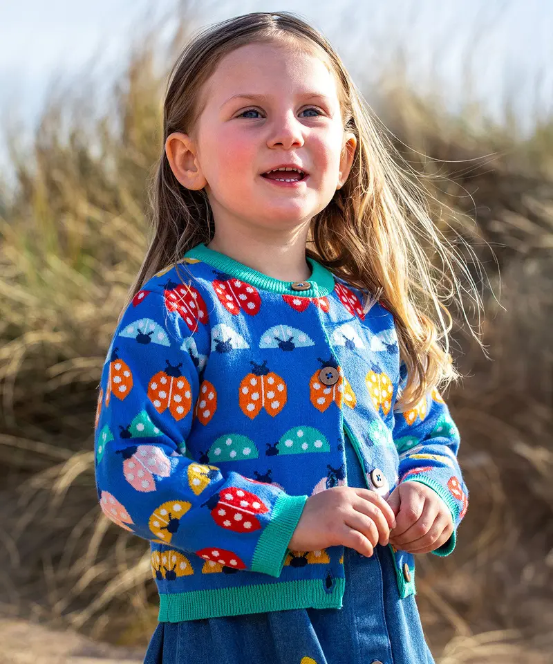 Frugi Mellion Cardigan - Ladybird Fair Isle 2