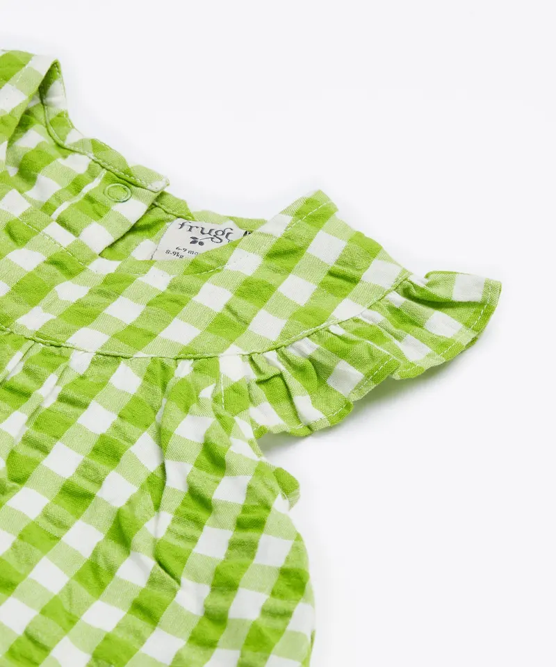 Frugi Myrtle Body Dress - Macaw Gingham / Donkey 4