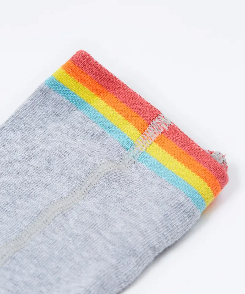 Frugi Norah Tights - Grey Marl / Rainbow 4
