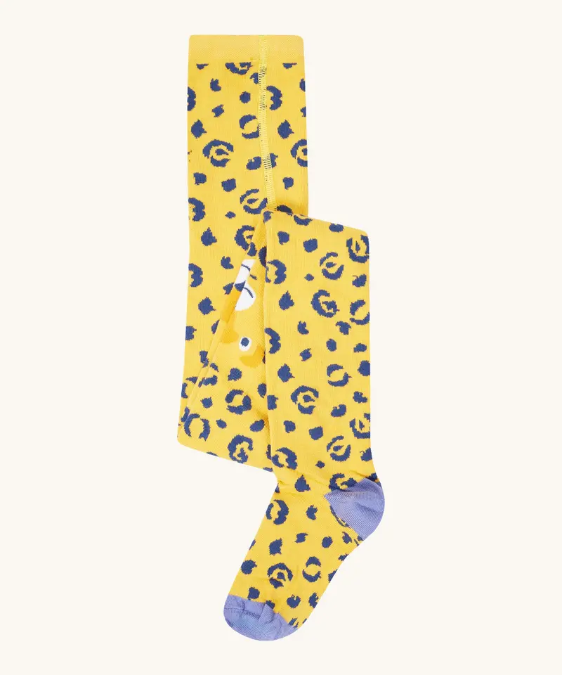Frugi Norah Tights - Primrose / Leopard 1
