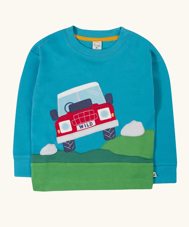 Frugi Owen Panel Circular Top - Boat Blue / Truck 1