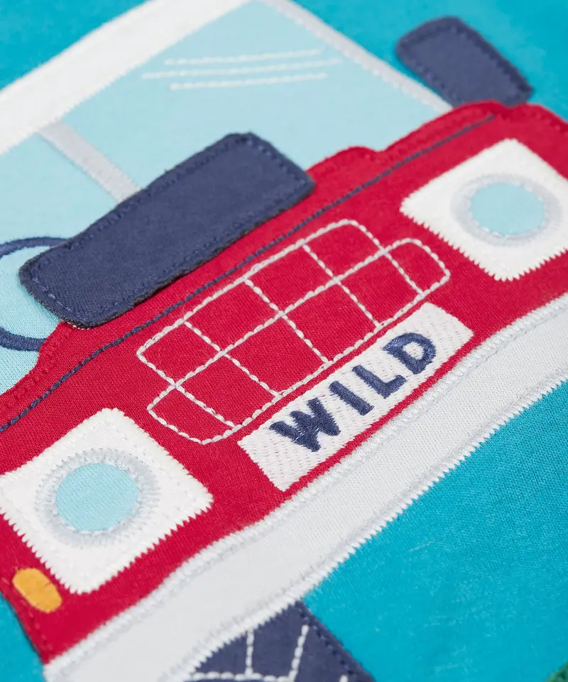 Frugi Owen Panel Circular Top - Boat Blue / Truck 3
