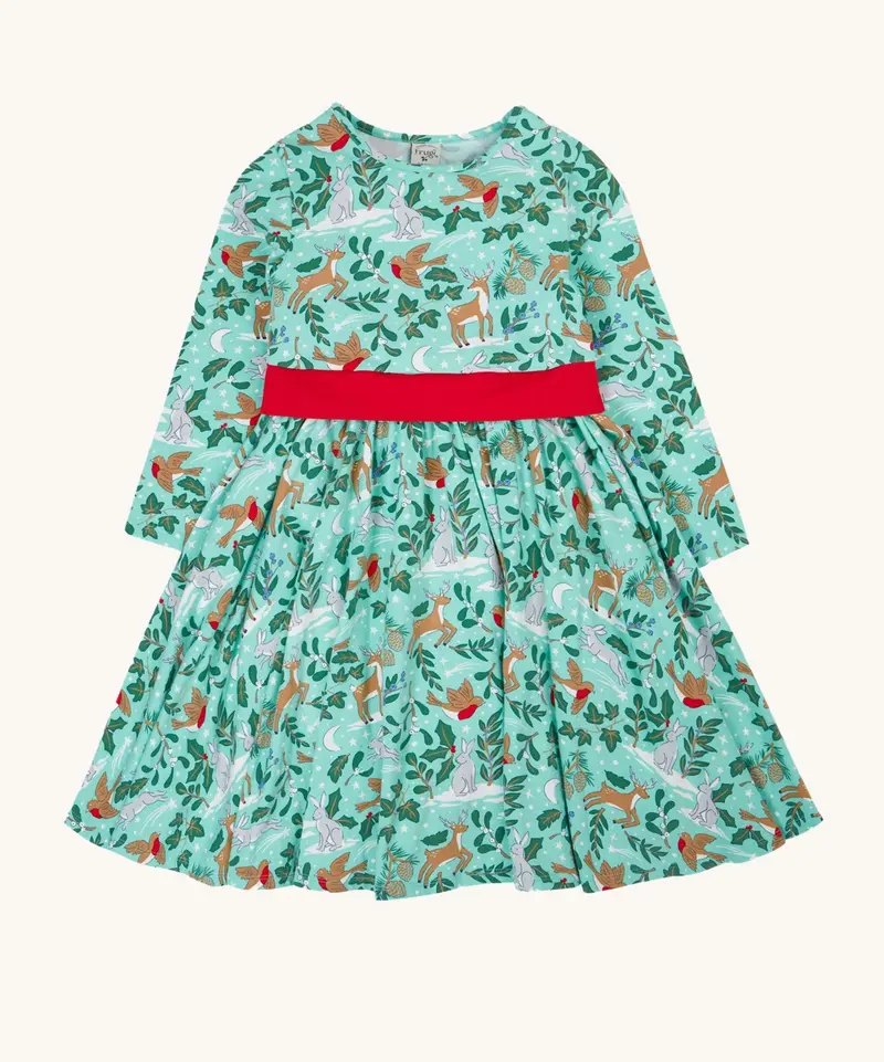 Frugi Party Skater Dress - Festive Forest 5