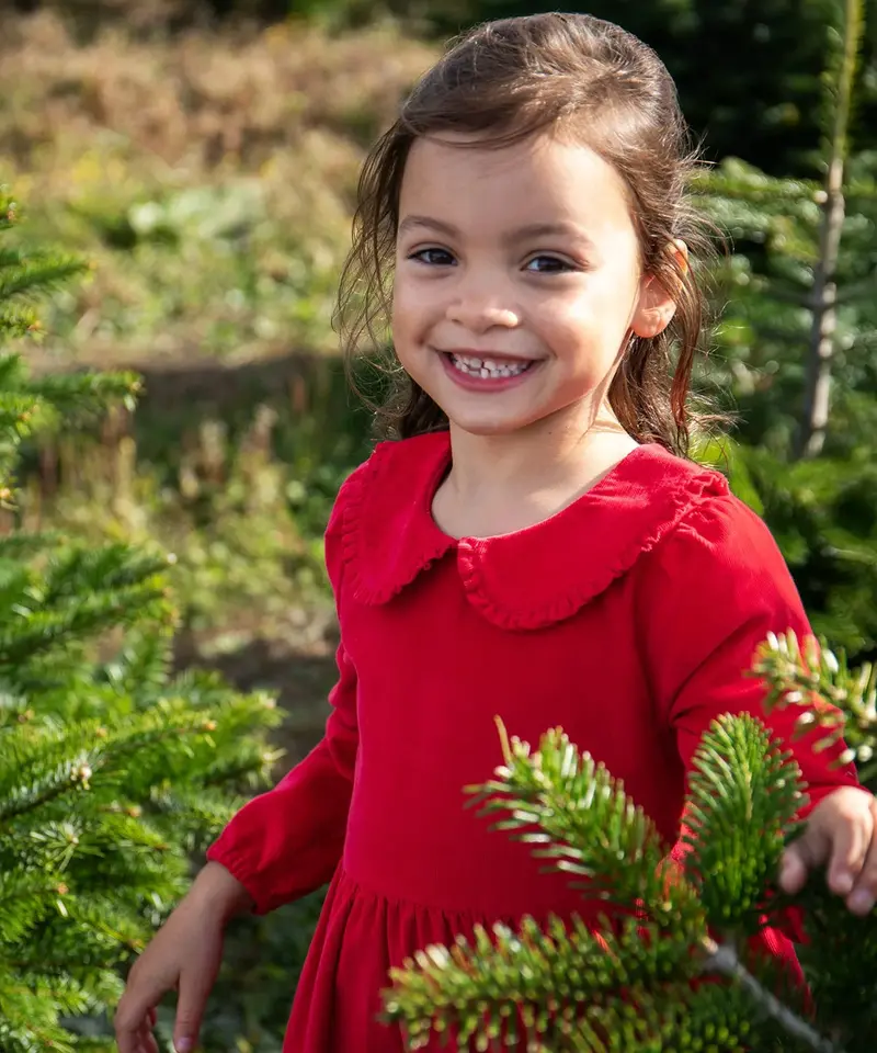 Frugi Peony Corduroy Dress - Red Robin 3
