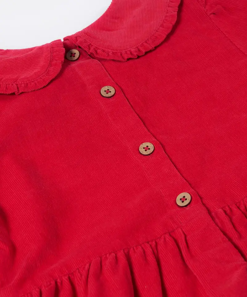 Frugi Peony Corduroy Dress - Red Robin 4