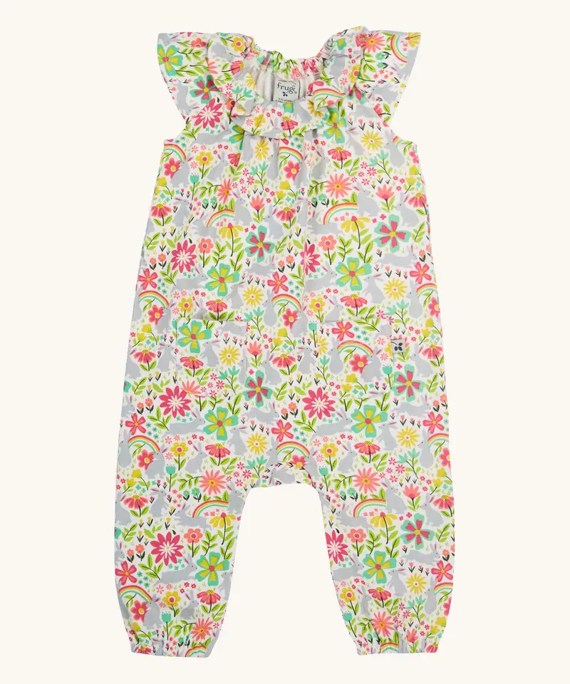 Frugi Peony Playsuit - Bunny Bounce 1