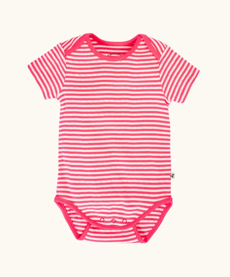Frugi Pip Pointelle Baby Bodies 2 Pack - Ditsy Floral / Stripe 5