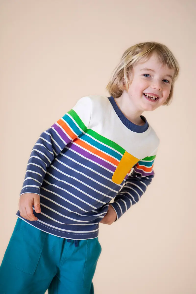 Frugi Piran Pocket Top - Navy Stripe 4