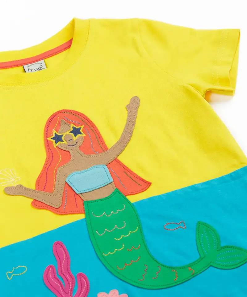 Frugi Poldhu Panel T-Shirt - Hotchpotch / Mermaid 3