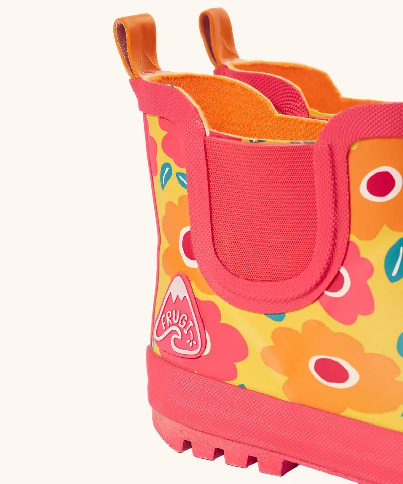 Frugi Rain Or Shine Short Welly Boots - Floral Fields 5
