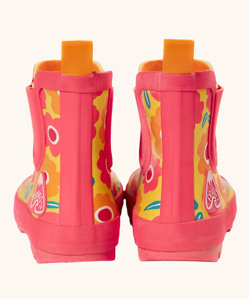 Frugi Rain Or Shine Short Welly Boots - Floral Fields 6
