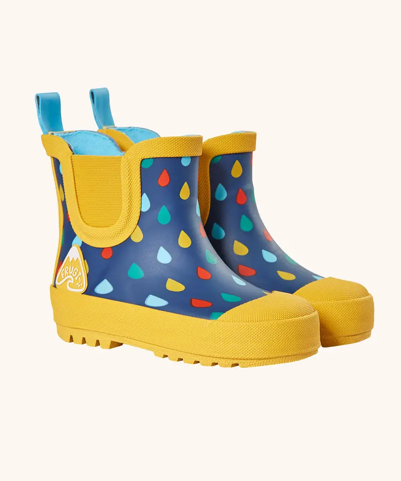 Frugi Rain Or Shine Short Welly Boots - Rainbow Rain 1