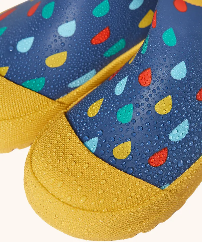 Frugi Rain Or Shine Short Welly Boots - Rainbow Rain 3