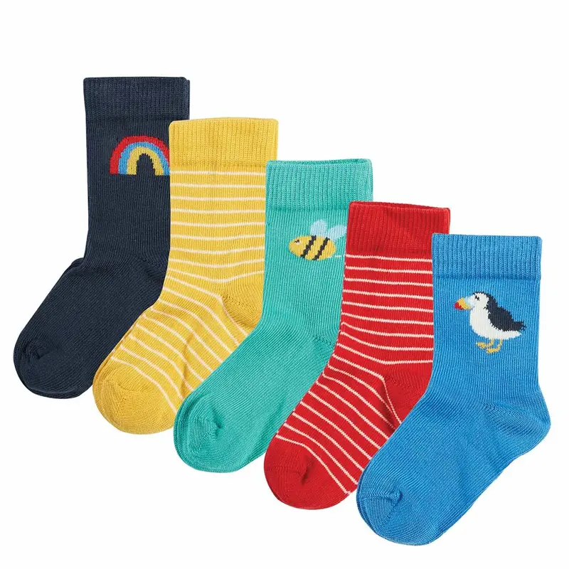 Frugi Rainbow Finlay Socks 5 Pack 1