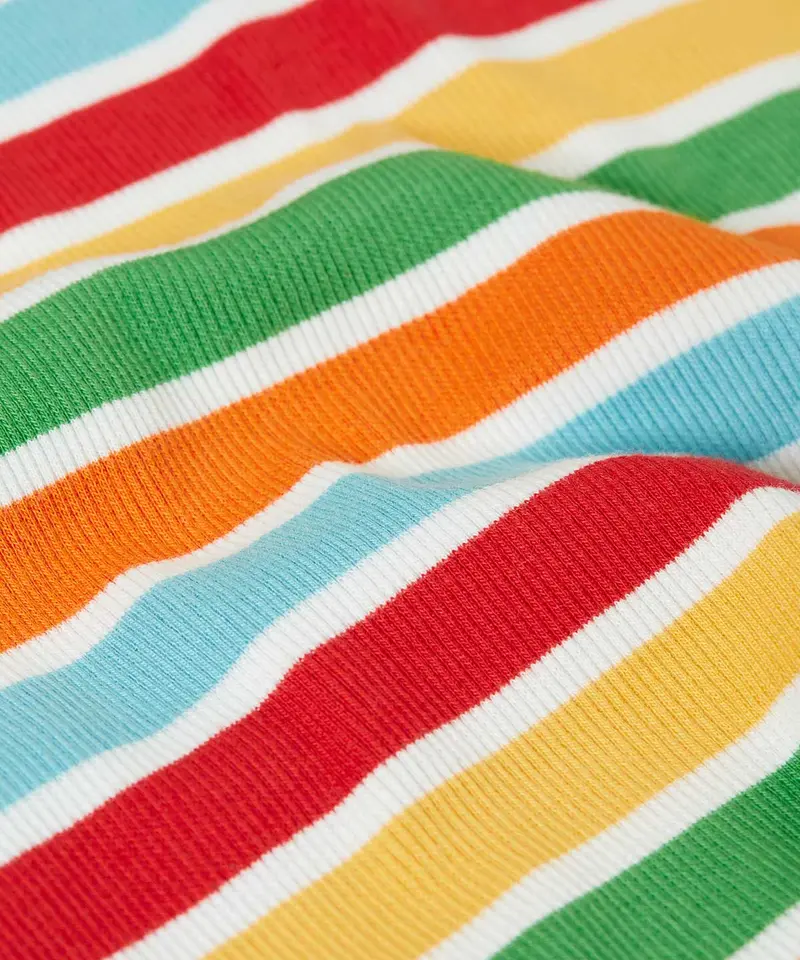 Frugi Rainbow Rib Top - Happy Stripe 3