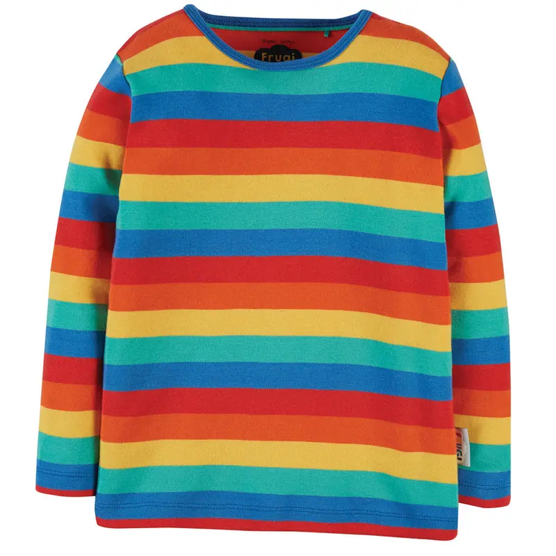 Frugi Rainbow Stripe Favourite Long Sleeve Tee 1