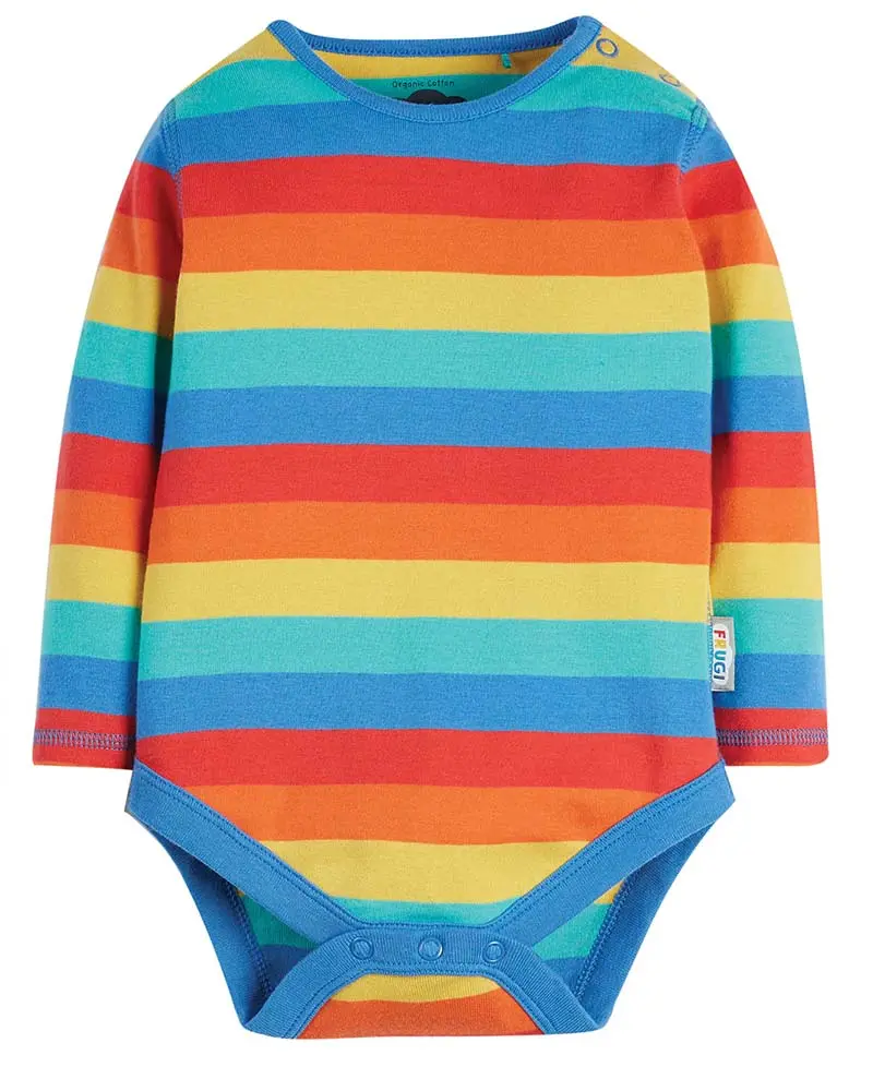 Frugi Rainbow Stripe Favourite Ls Body 1