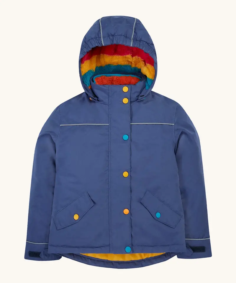 Frugi Rambler 3 In 1 Coat - Navy / Autumn Stripe 1
