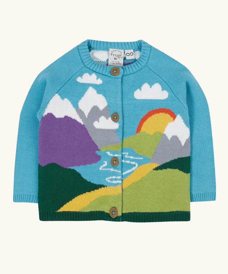 Frugi Reva Knitted Cardigan - Mountain Scene 1