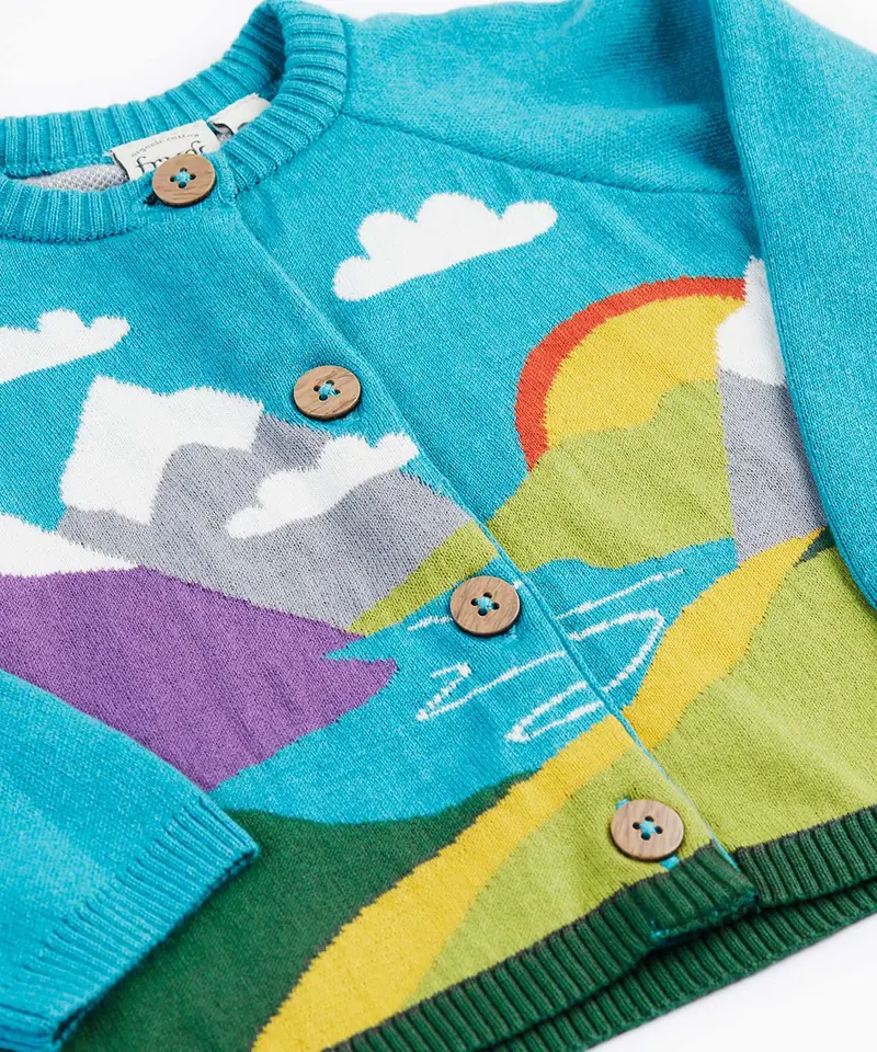 Frugi Reva Knitted Cardigan - Mountain Scene 3