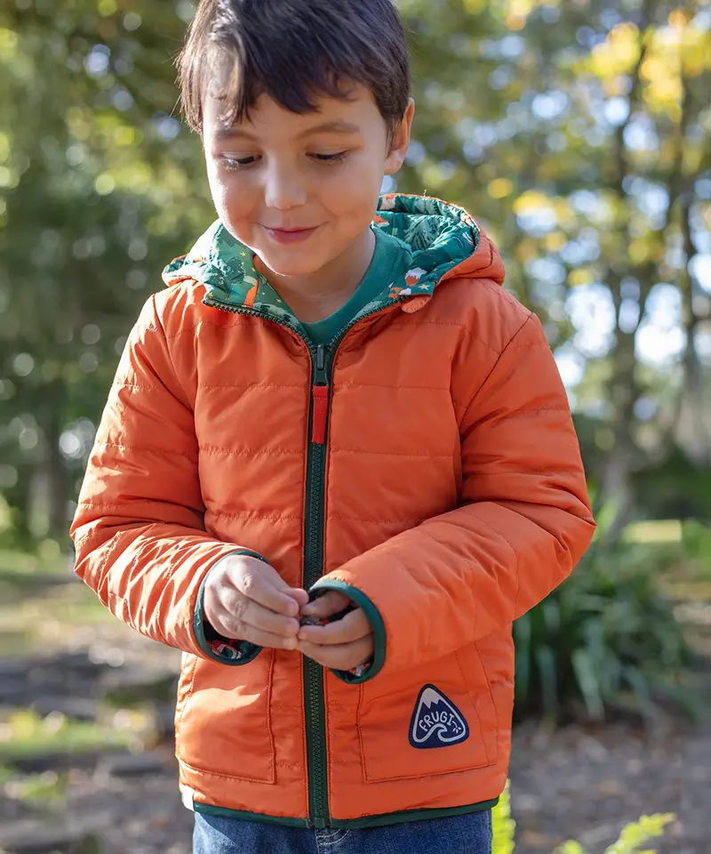 Frugi Reversible Toasty Trail Jacket - Fox / Squirrel 3