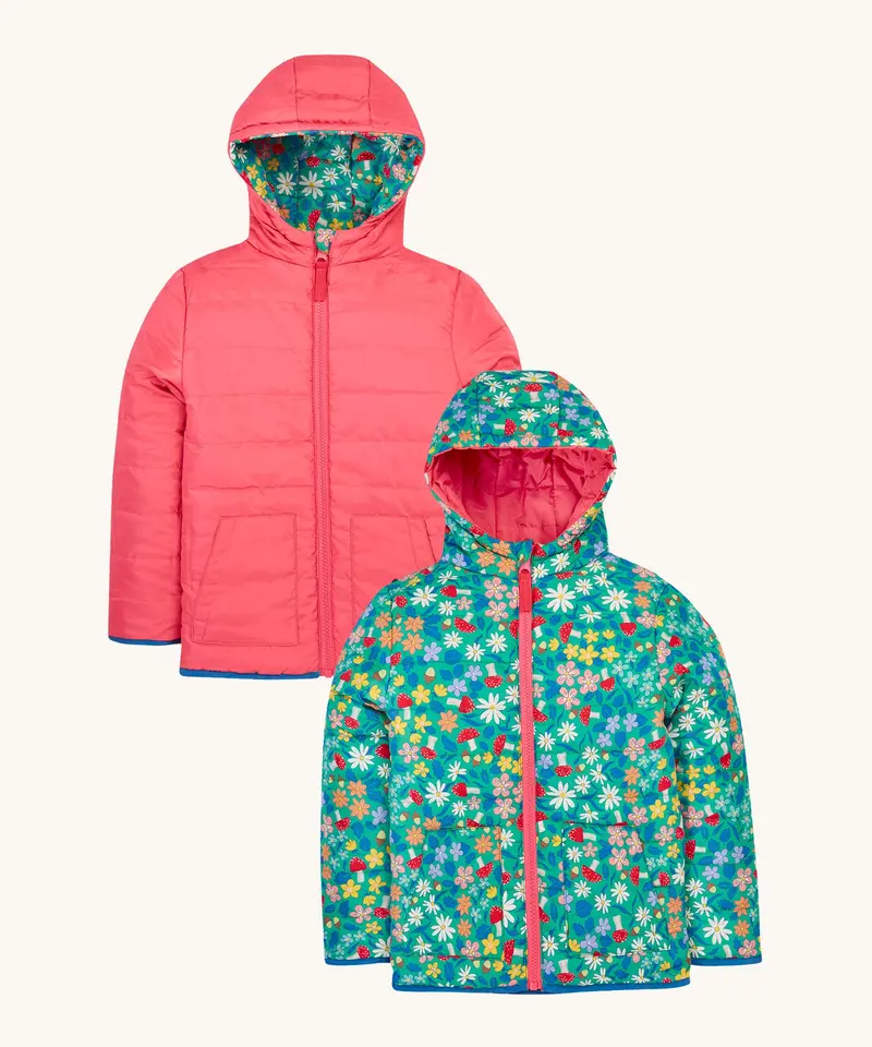 Frugi Reversible Toasty Trail Jacket - Wild Woods / Tulip 1